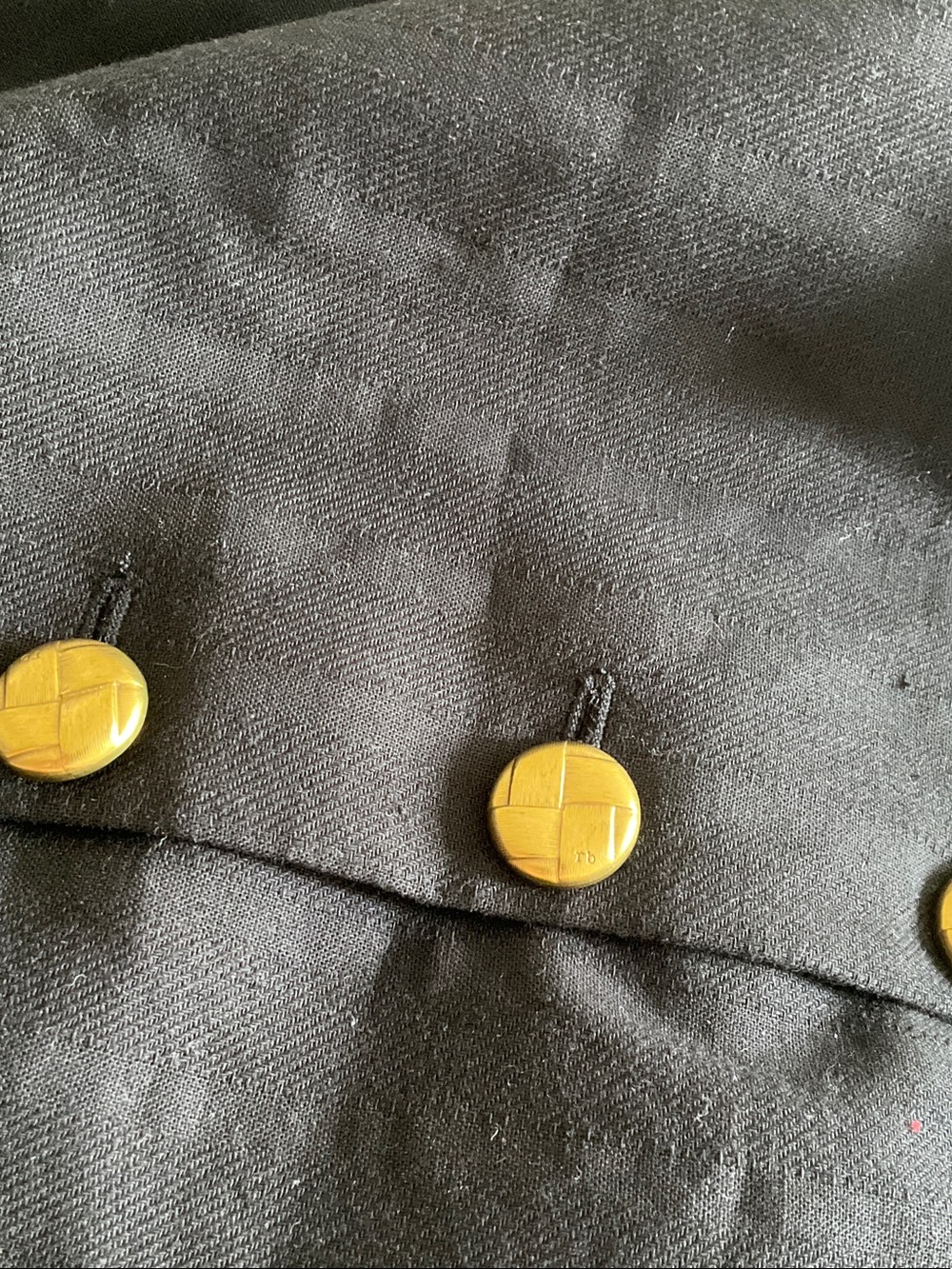 rag & bone Navy Square-Neck Mini Dress with Gold Buttons - Picture 5 of 8